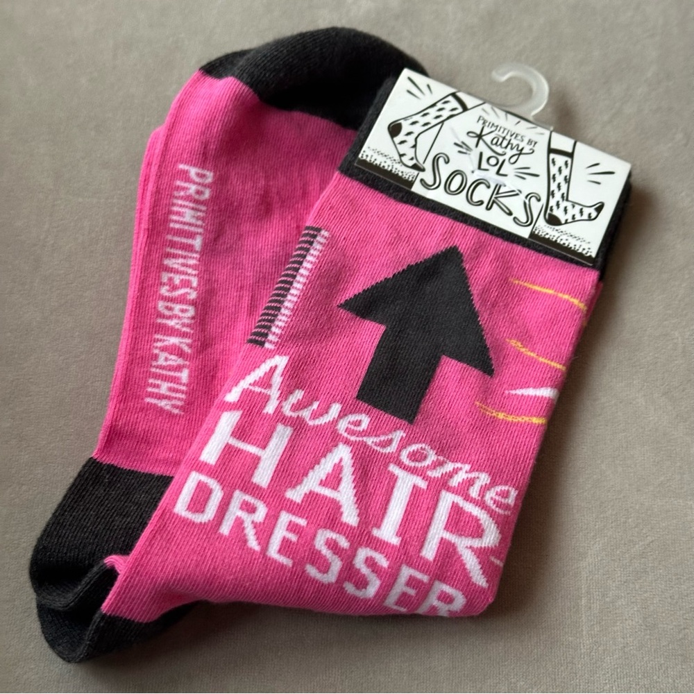 Primitives by Kathy Pink and Black Hairdresser Socks